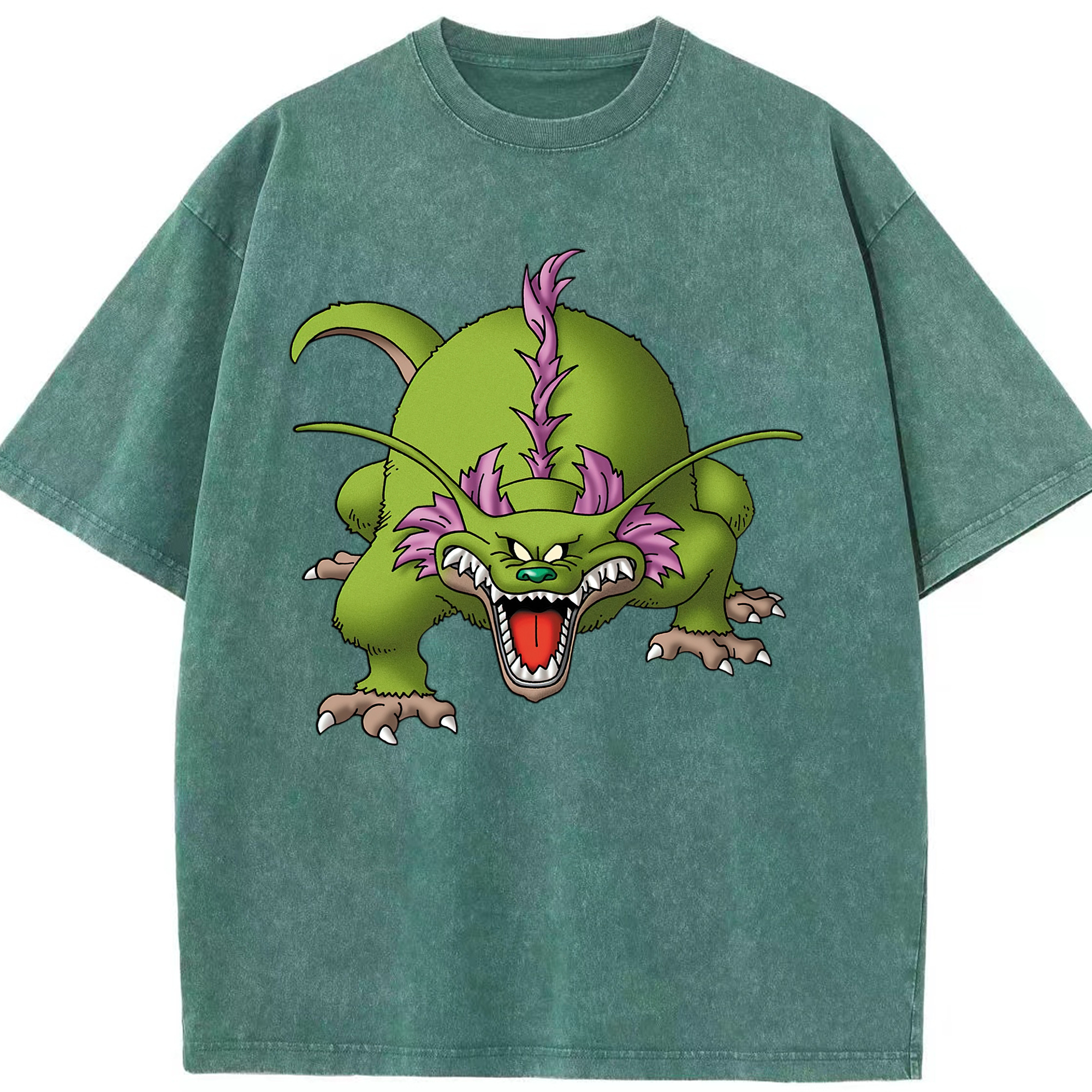 （画像用） ドラゴンクエスト Doragon Kuesuto Dragon Quest 綿100% ヴィンテージ風 半袖Tシャツ（フロントプリント）